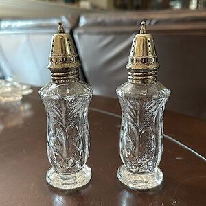 FIFTH AVENUE CRYSTAL L T D 24% LEAD CRYSTAL SALT & PEPPER SHAKERS